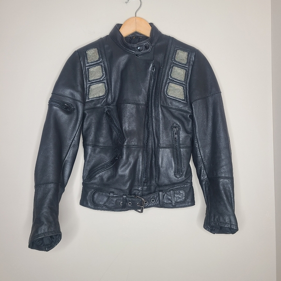 Vtg Hein Gericke Harley Davidson Motorcycle Biker Women's Leather‎ Moto Jacket - Picture 1 of 11